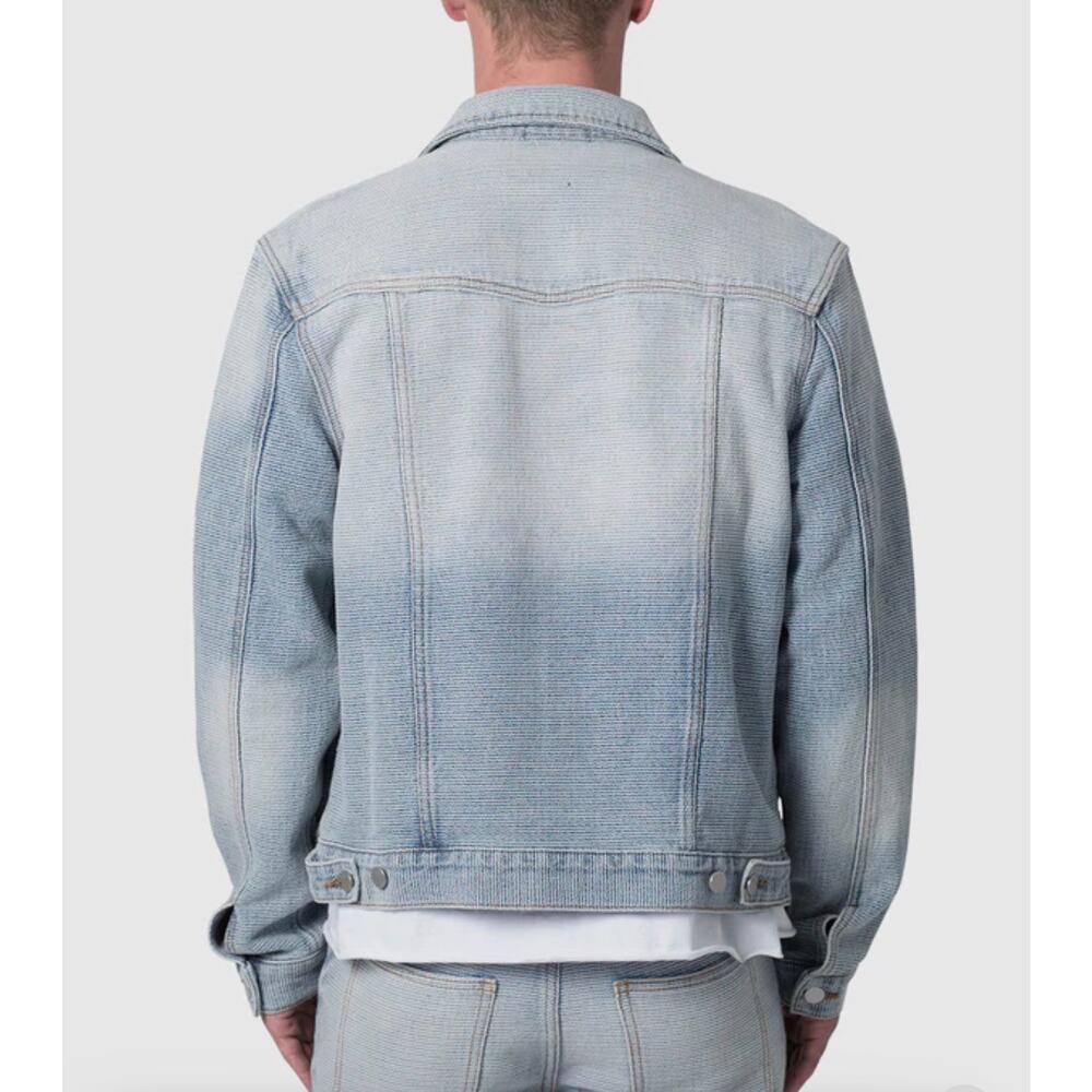 New MNML WESTERN CROSSHATCH TRUCKER DENIM JACKET - Picture 3 of 9
